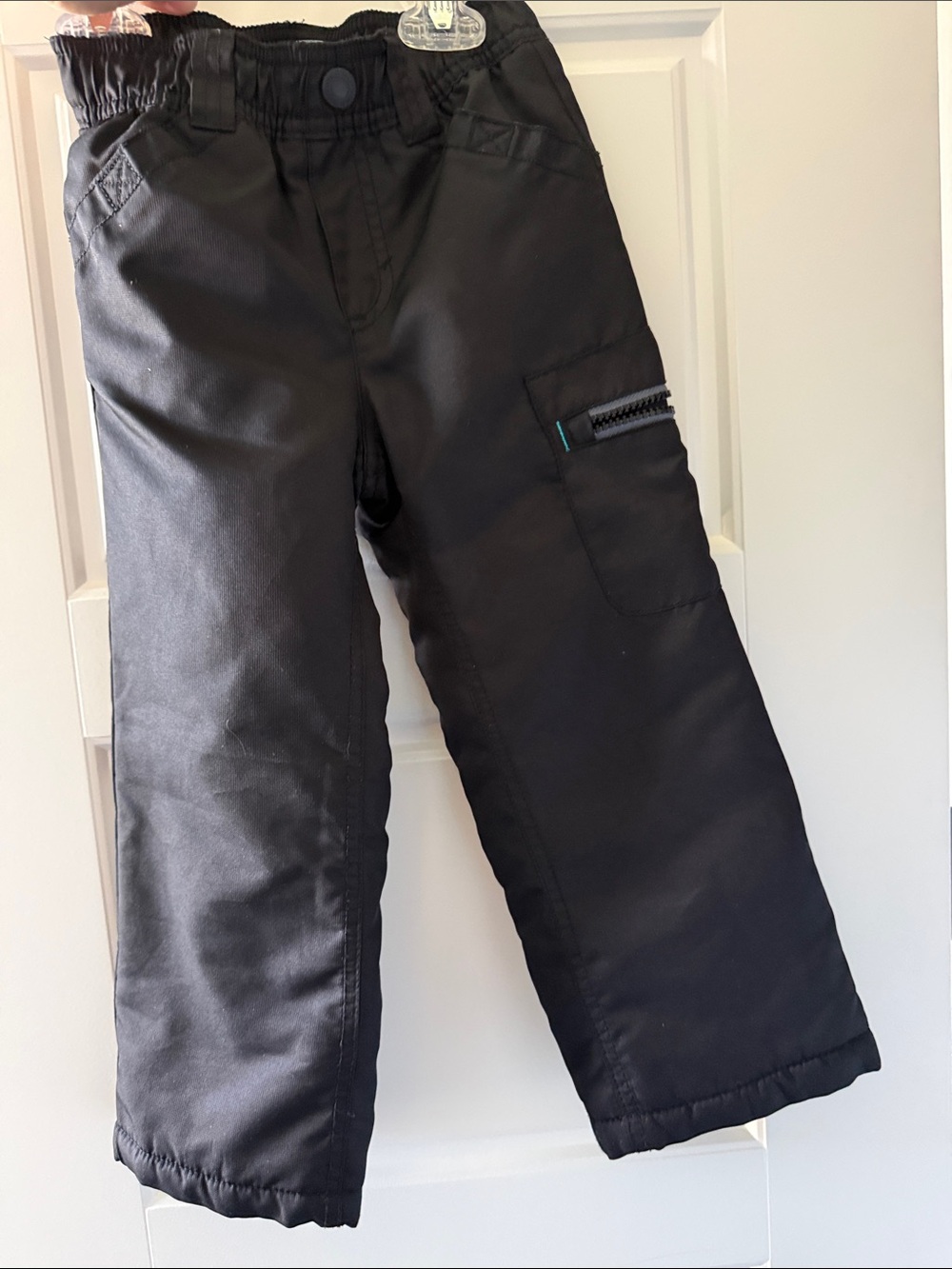 Black Insulated Kids Snow Pants 3t